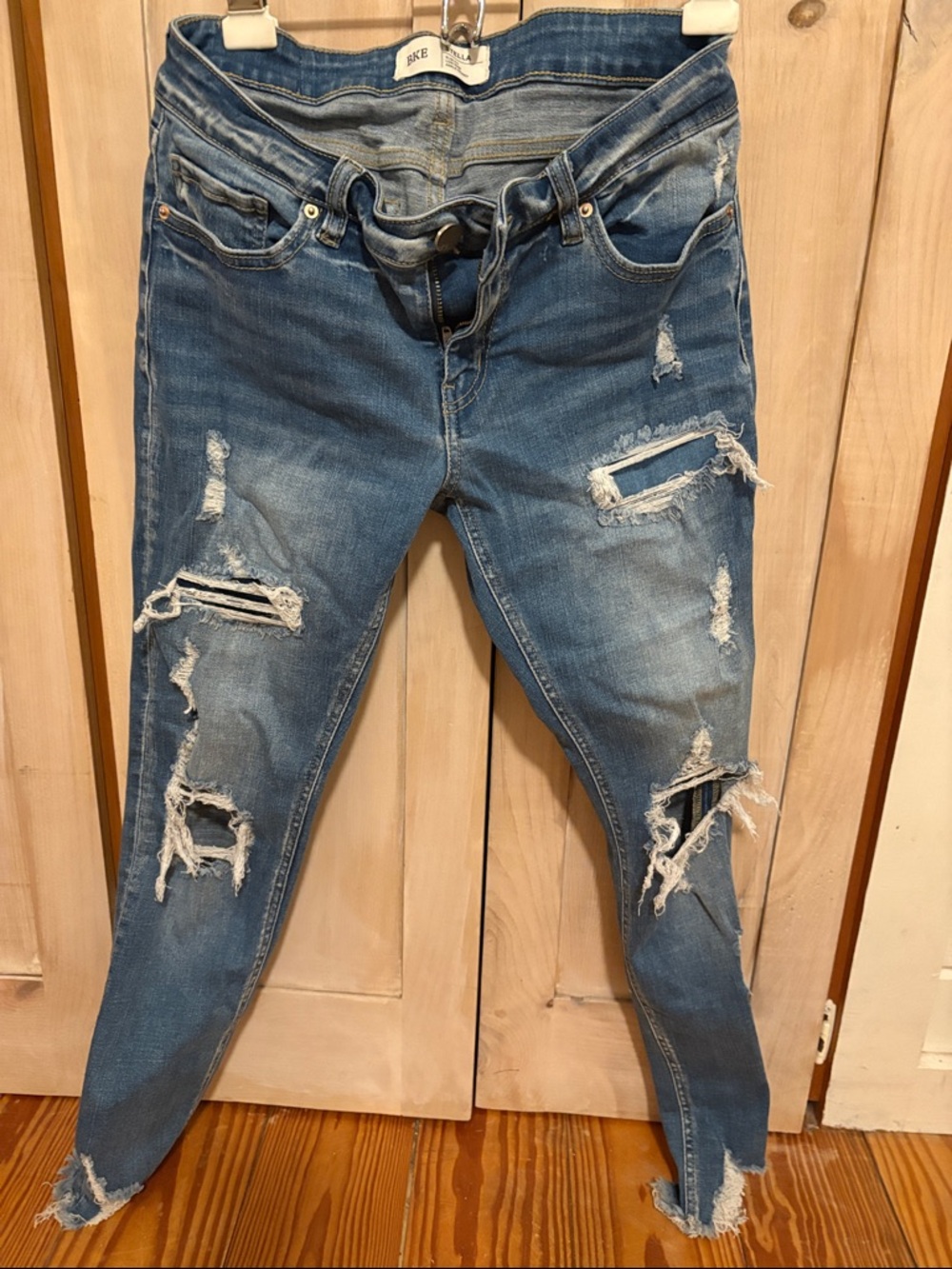 BKE Distressed Blue Skinny Jeans